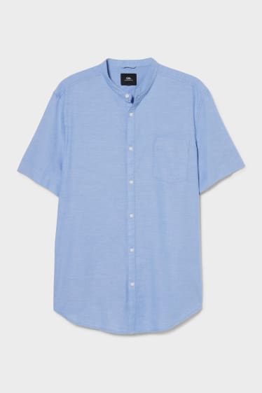 Men - CLOCKHOUSE - shirt - regular fit - band collar - light blue