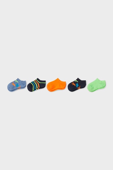 Enfants - Lot de 5 - chaussettes de sport - vert foncé / bleu foncé