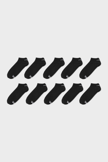 Heren - HEAD - set van 10 - sneakersokken - zwart