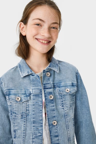 Niños: niñas - Cazadora vaquera - vaqueros - azul claro