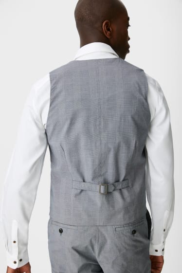 Hommes - Veston de costume - slim fit - stretch - à carreaux - gris clair