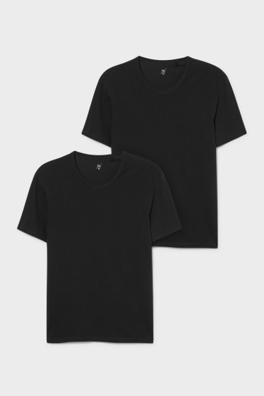 Heren - Set van 2 - T-shirt - flex - zwart