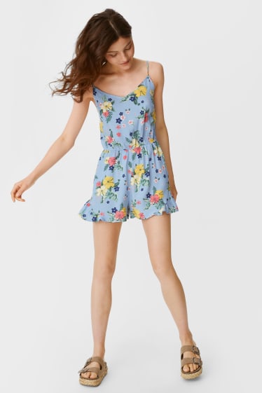 Women - CLOCKHOUSE - playsuit - floral - light blue