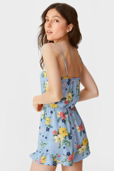 Women - CLOCKHOUSE - playsuit - floral - light blue
