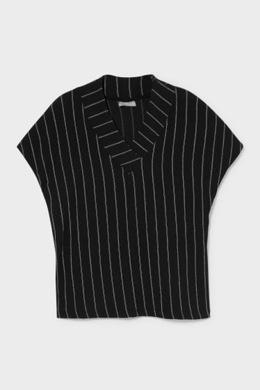 Damen - T-Shirt - gestreift - schwarz / weiß