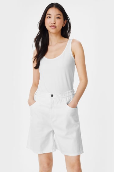 Femmes - Short en jean - blanc