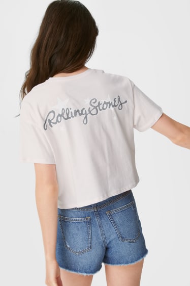 Dospívající a mladí - Tričko - Rolling Stones - světle růžová