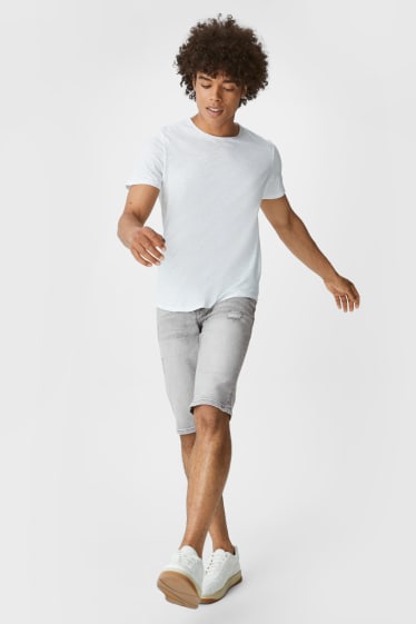 Hommes - CLOCKHOUSE - bermuda en jean - jean gris clair