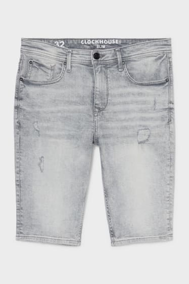 Hommes - CLOCKHOUSE - bermuda en jean - jean gris clair