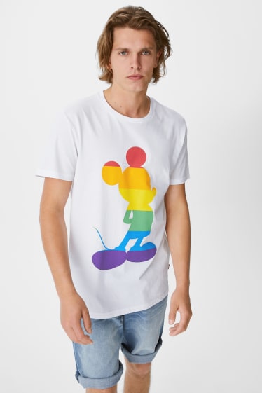 Men - CLOCKHOUSE - T-shirt - Mickey Mouse - PRIDE - white