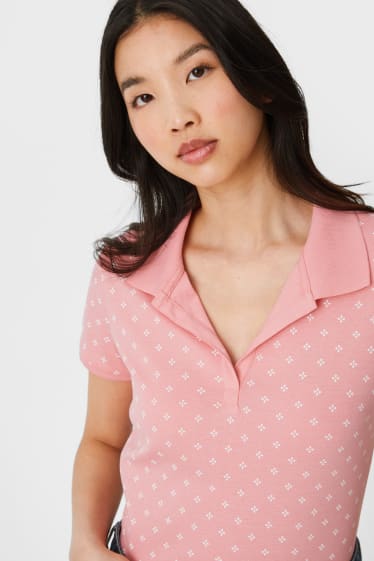 Women - Basic polo shirt - pink