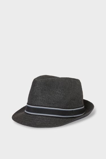 Hommes - Chapeau de paille - gris foncé