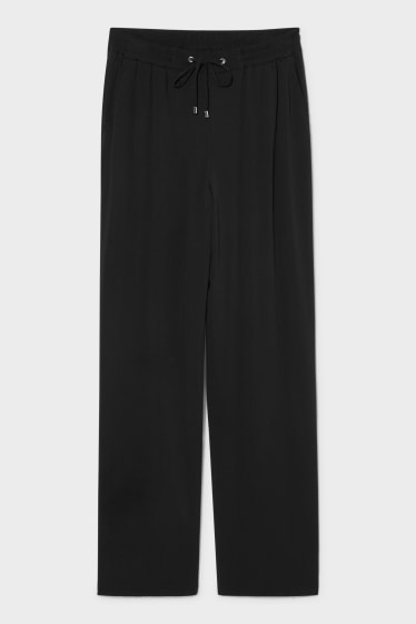 Femmes - Pantalon de tissu - wide leg - noir