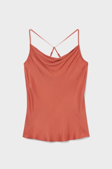 Women - Blouse top - terracotta