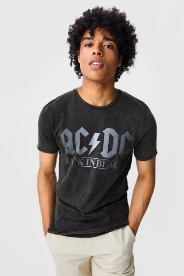 Mężczyźni - CLOCKHOUSE - T-shirt - AC/ DC - czarny