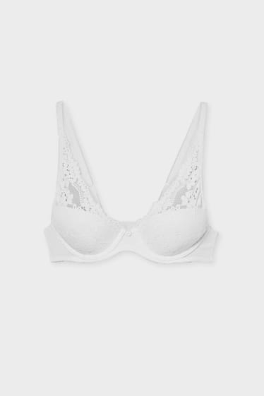 Femmes - Soutien-gorge avec armatures - DEMI - ampliforme - blanc crème