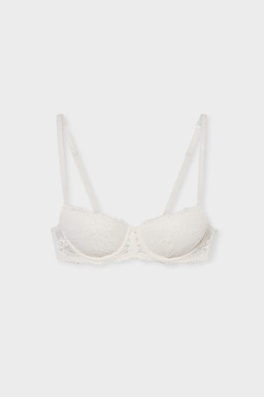 Donna - Reggiseno con ferretti - DEMI - imbottito - bianco crema