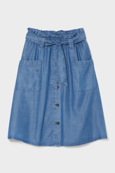 Kobiety - Spódnica dżinsowa - Tencel™ - dżins-niebieski