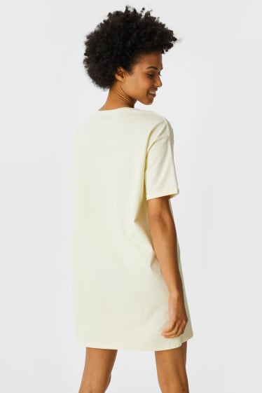 Dames - Basic-T-shirt-jurk - lichtgeel