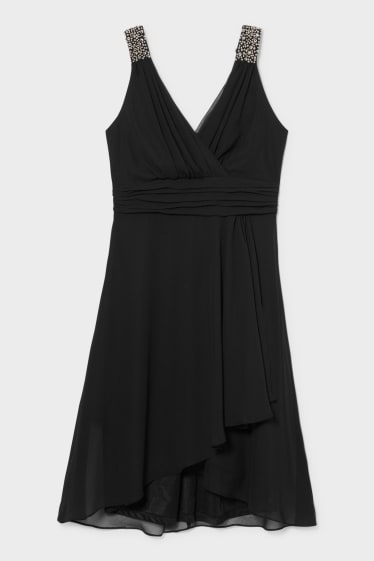 Damen - Fit & Flare Kleid - festlich  - schwarz