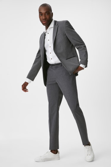 Hommes - Pantalon de costume - slim fit - gris chiné