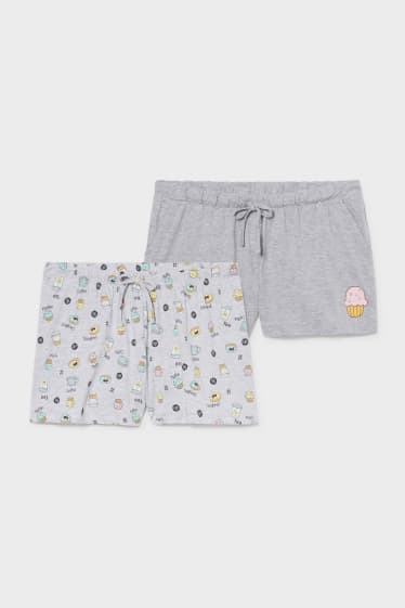 Women - Multipack of 2 - pyjama shorts - gray-melange