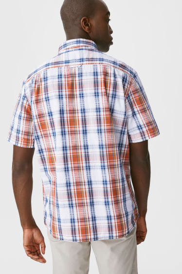 Heren - Overhemd - regular fit - button-down - geruit - gekleurde ruitjes