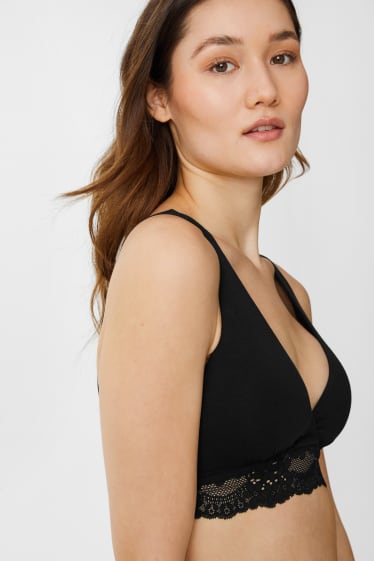 Mujer - Pack de 2 - sujetadores para amamantar - con relleno - negro