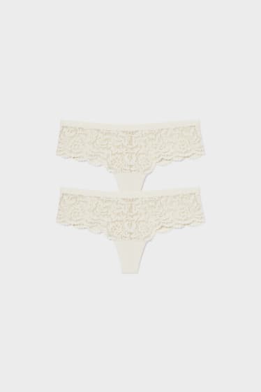 Women - Multipack of 2 - thong - creme