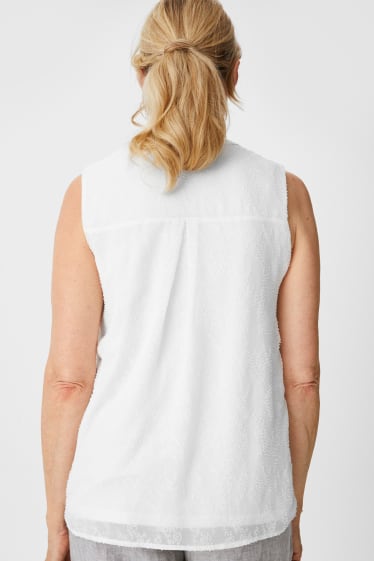Femei - Bluză din șifon - alb
