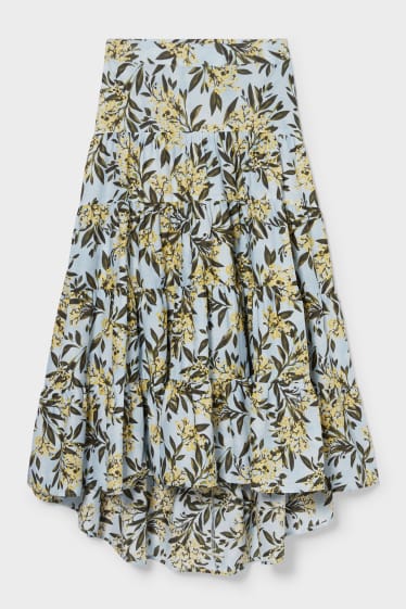 Women - Skirt  - floral - light blue
