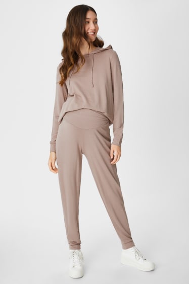 Women - Maternity jersey trousers - light brown