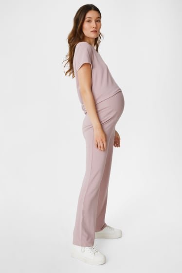 Dames - Zwangerschapsbroek van jersey - roze