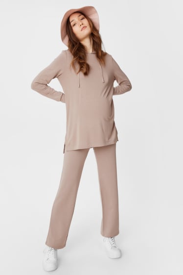 Women - Maternity jersey trousers - taupe
