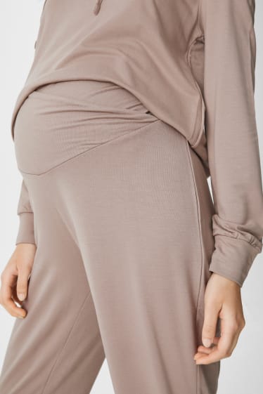 Women - Maternity jersey trousers - light brown