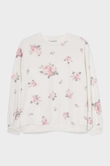 Jóvenes - CLOCKHOUSE - sudadera - de flores - blanco