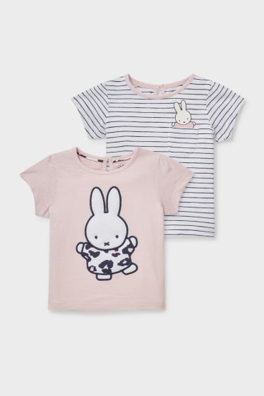 Miminka - Multipack 2 ks - Miffy - tričko s krátkým rukávem pro miminka - bílá/růžová