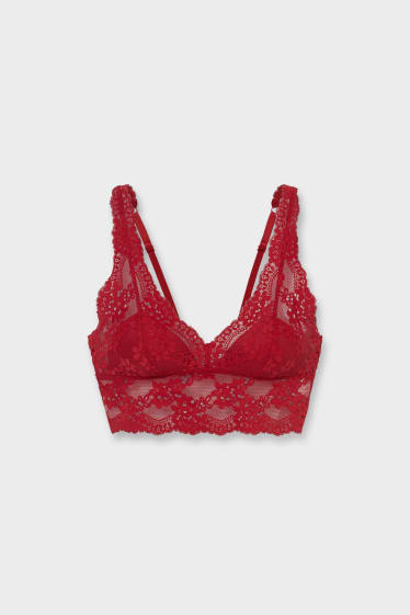 Women - Bralette - padded - dark red