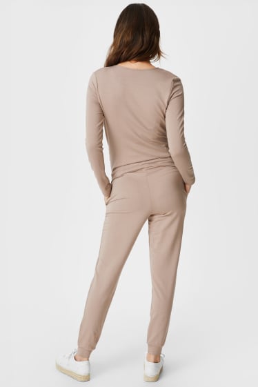 Women - Maternity jumpsuit - light brown