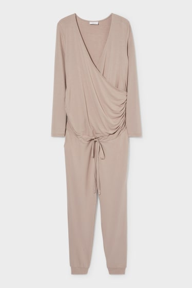 Women - Maternity jumpsuit - light brown