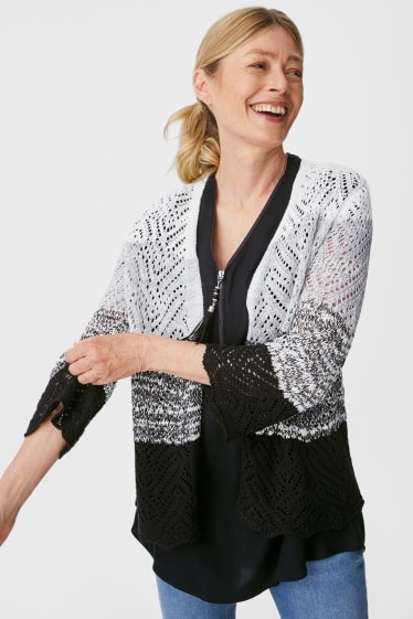 Women - Cardigan - shiny - white