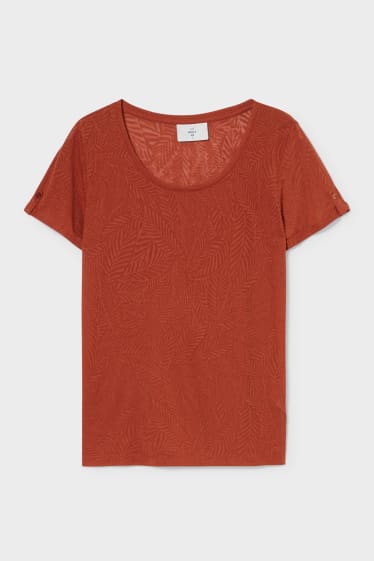 Damen - Basic-T-Shirt - braun