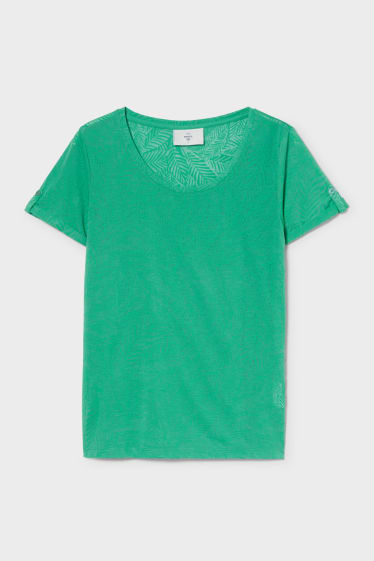 Kobiety - T-shirt typu basic - zielony