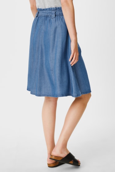 Kobiety - Spódnica dżinsowa - Tencel™ - dżins-niebieski