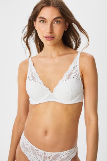 Femmes - Soutien-gorge avec armatures - DEMI - ampliforme - blanc crème