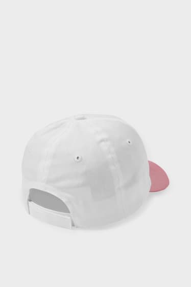 Enfants - Hello Kitty - casquette - effet brillant - blanc / rose