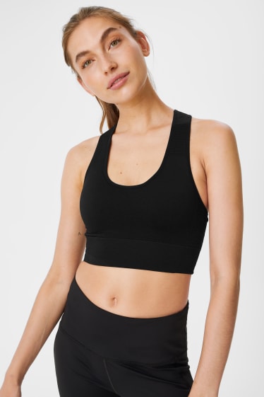 Women - Sports bra - padded - yoga - black