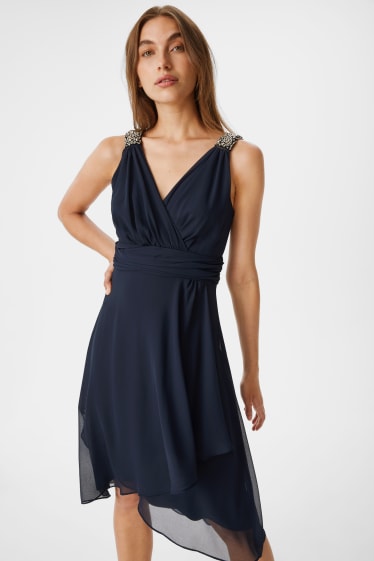 Femmes - Robe Fit & Flare - festive - bleu foncé