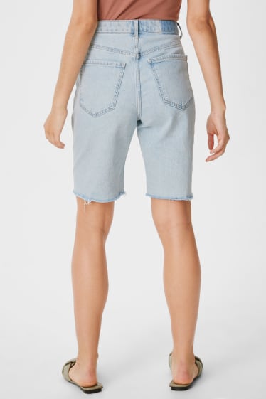 Damen - Premium Jeans-Bermudas - helljeansblau
