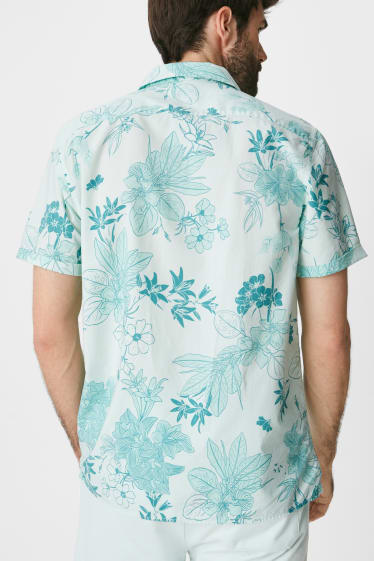Men - Shirt - slim fit - lapel collar - light green